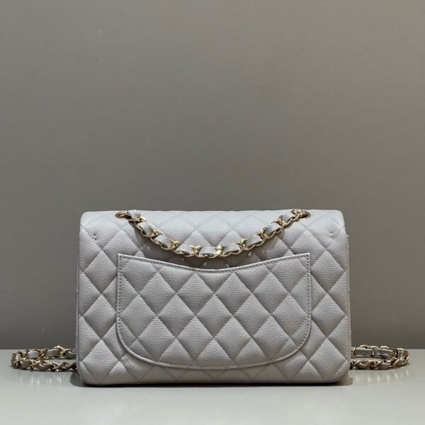 Chanel CF-Small 23cm-Fine Caviar Leather-Uncut Edge-Elephant Gray Light Gold Buckle - Image 2
